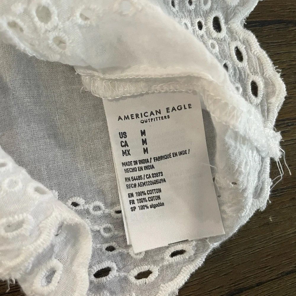 American Eagle Outfitters White Eyelet Top - Picture 7 of 7